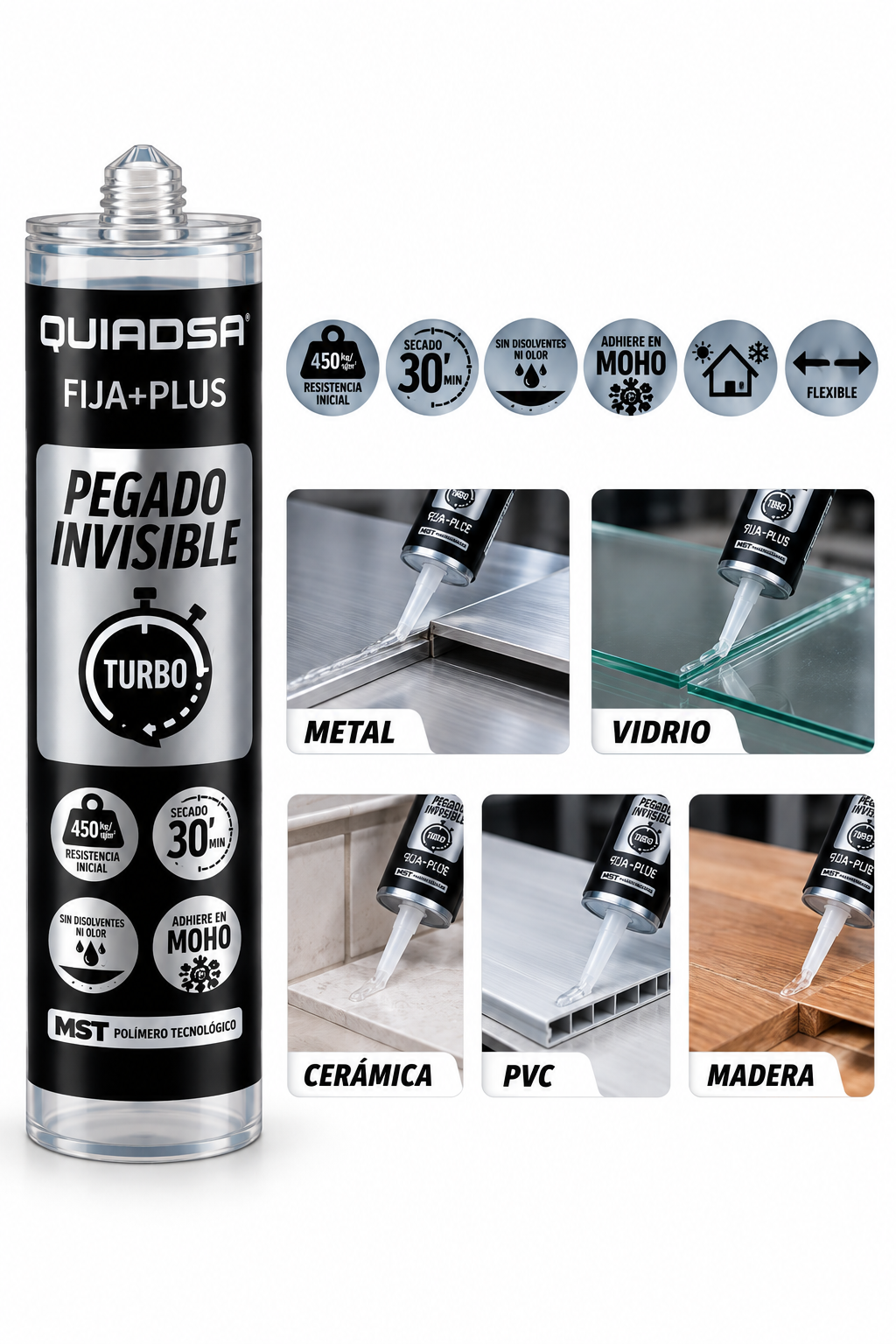 ADHESIVO MONTAJE FIJA+PLUS290 ML TRANSP 2