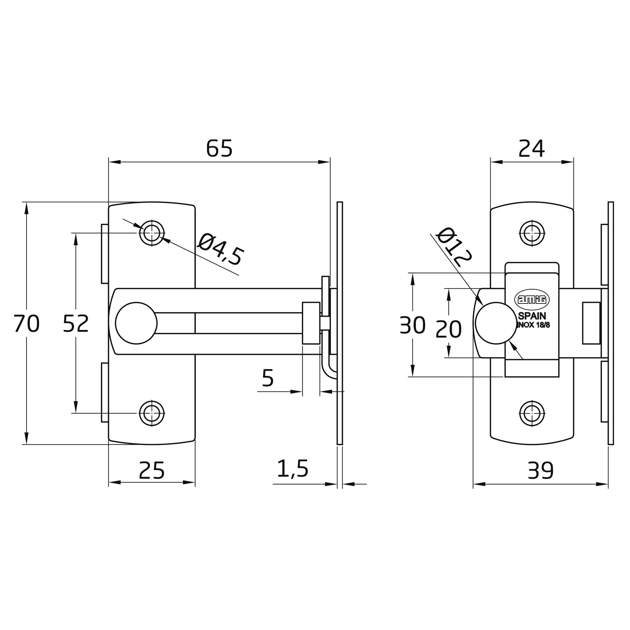 ALDABILLA 10L-65 ACERO  INOX  (24106) 3