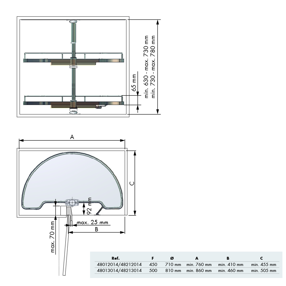 BANDEJA SEMICIRCULAR 450 ACER 730 A 780 3