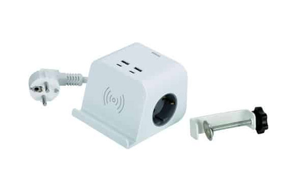 BASE MULTIPLE COMBIFLAT CARGA INALAMBRICA 2T 16A 250V 4 USB BM516201 1