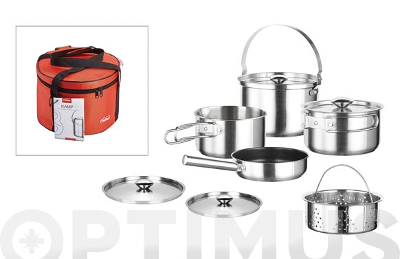 BATERIA INOX APILABLE 5P+ CON BOLSA TRAN