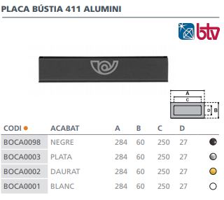 BOCACARTAS ALUMINIO COLOR DORADO 66302 2