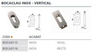 BOCALLAVE VERT.OVAL 30X70 INOX RB9570H10 2