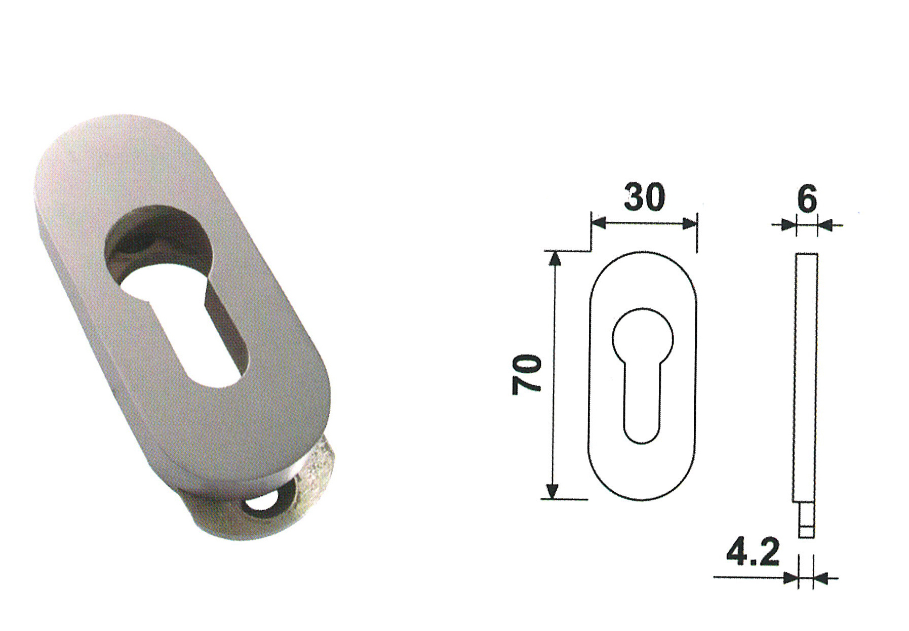 BOCALLAVE VERT.OVAL 30X70 INOX RB9570H10 1