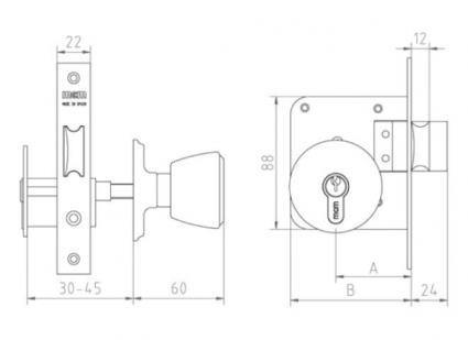 CERRADURA POMO   M C M      1561 /3.3-70 2