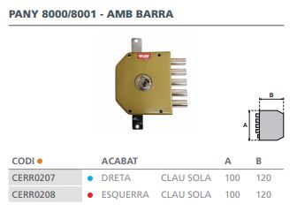 CERRADURA SOBREPONER CON V60/D ESMALTADA 2