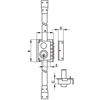 CERRADURA SEGURIDAD CGS SANSON 5540 IZQUIERDA MARRON 5540 IZQ. 2