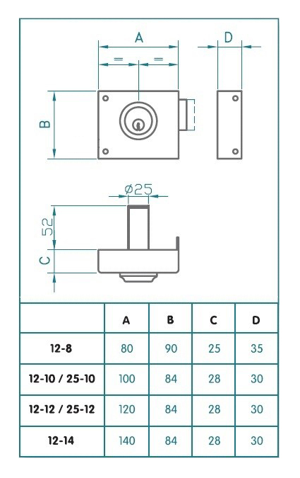CERRADURA SEGURIDAD CGS SANSON 5540 IZQUIERDA MARRON 5540 IZQ. 3