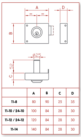 CERRADURA SOBREPONER 11-12 I 11-12 IZQ. 2