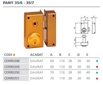 CERRADURA SOBREPONER 35- 7 I 35 7 IZQ. 2