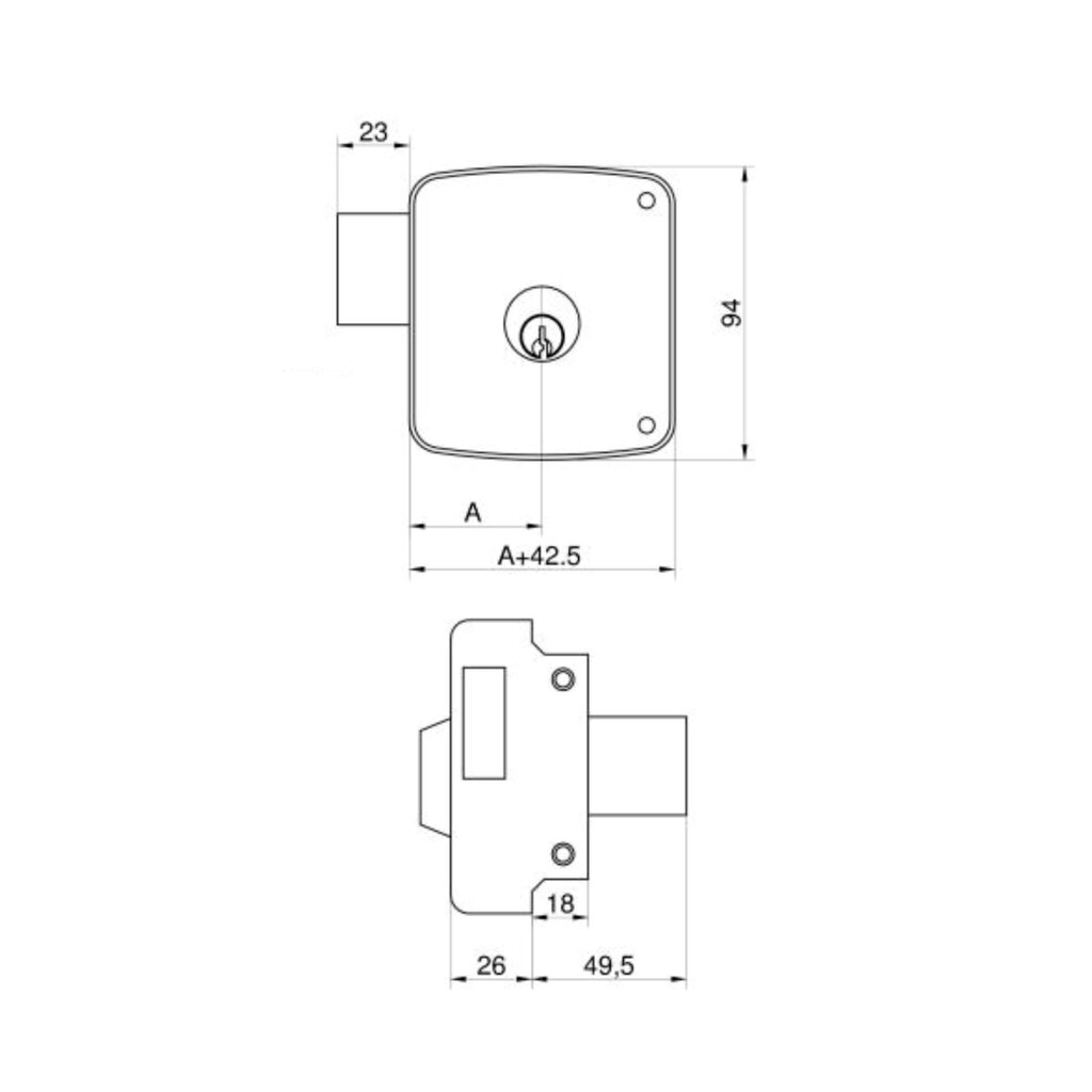 CERRADURA SOBREPONER 2524PR 100 I 2