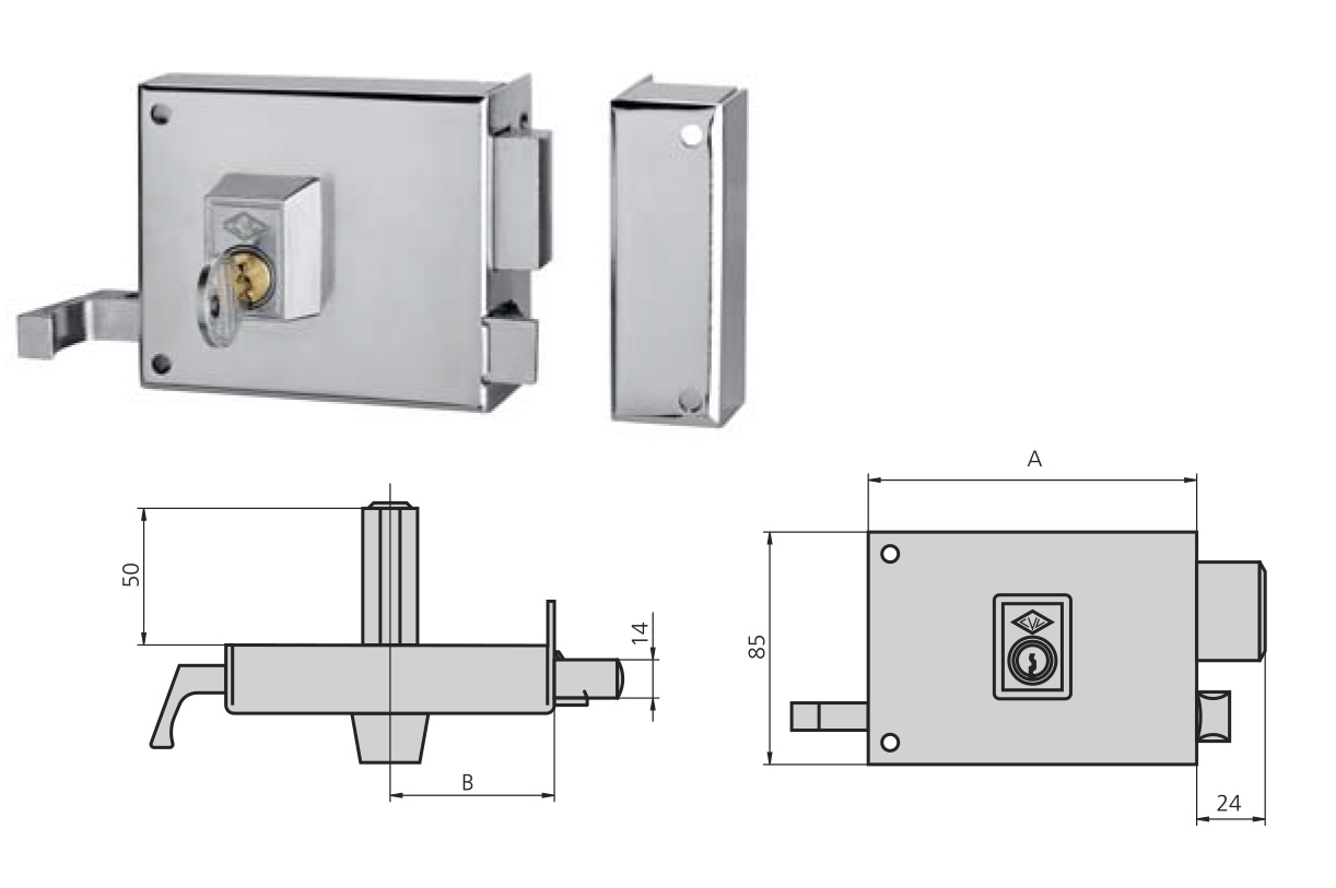 CERRADURA CVL 1125A/1 140 I