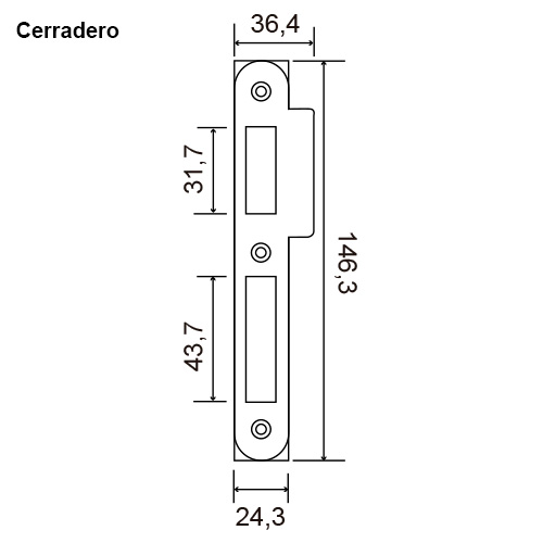 CERRADURA 2010-40 ENTRADA 40MM CILINDRO REDONDO H.NIQUEL 20104PHN 3
