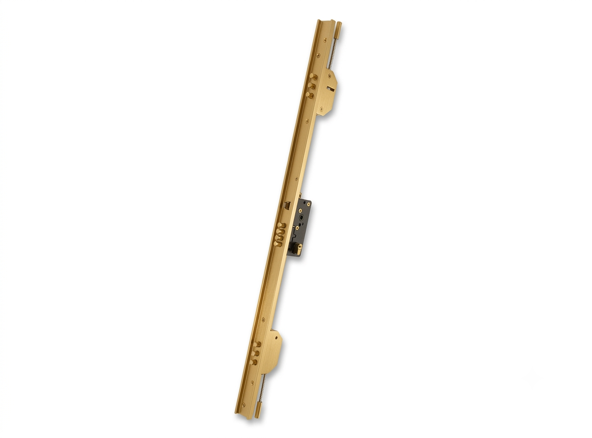 CERRADURA SEGURIDAD EMBUTIR 3 PUNTOS (CONJUNTO) 2000B-3Z/50-DS15/70C-I LARGO 45 ALUM. ESMALTAD ORO 1660293 1
