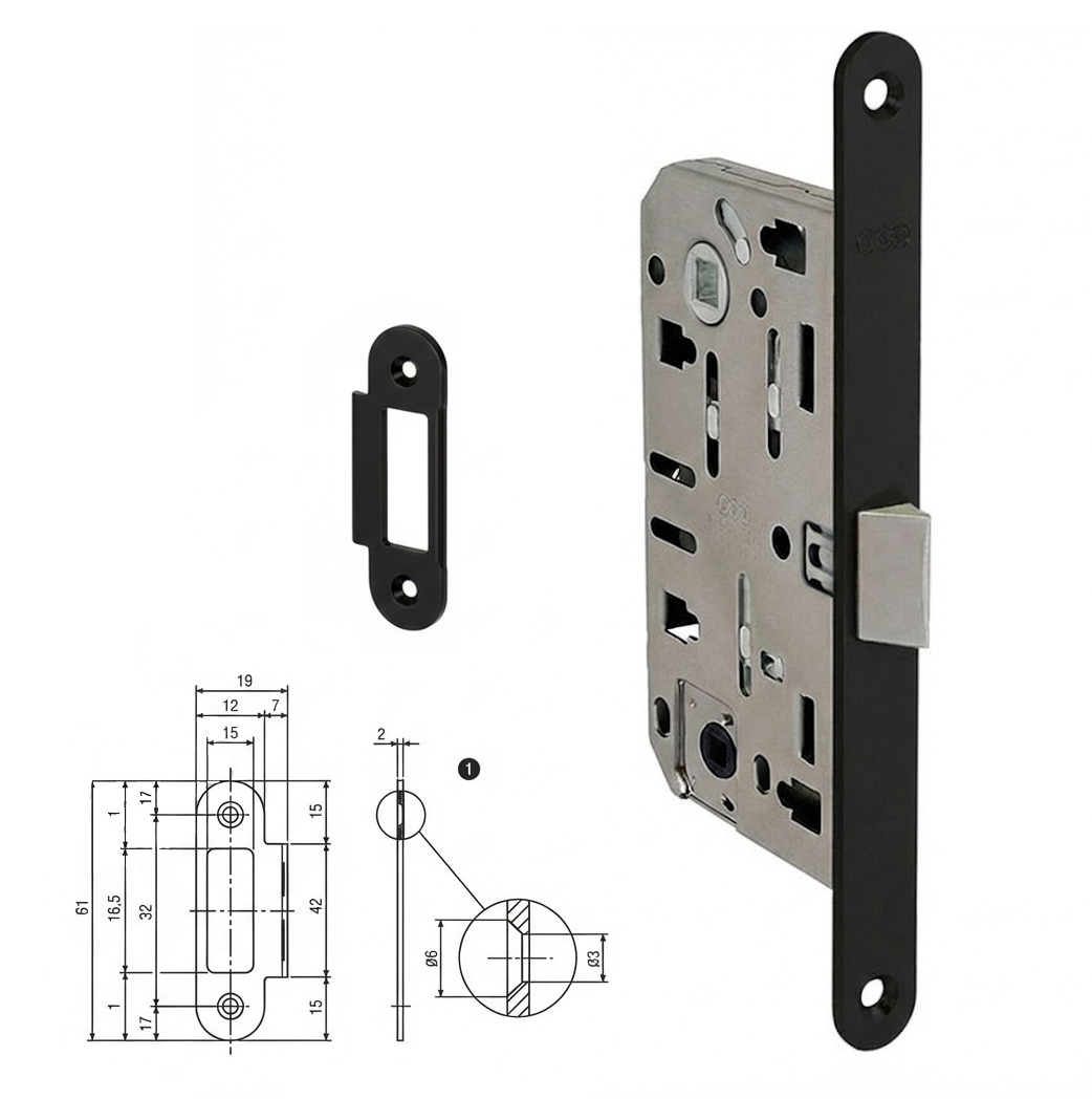 CERRADURA EVOLUTION E50 WC F18 NEGRO