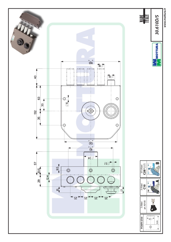 CERRADURA GOLPE-LLAVE CS61012D DER. 1
