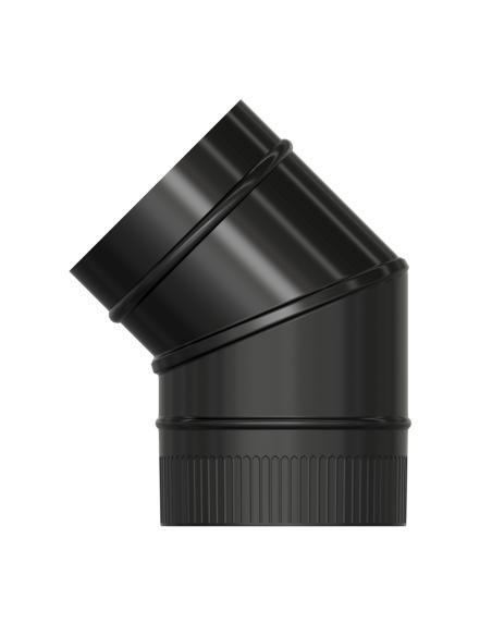 CODO ESTUFA C2P 45º 175MM VITRIF NEGRO