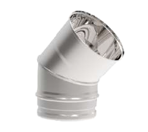 CODO ESTUFA 45º 180MM SIMPLE INOX 304