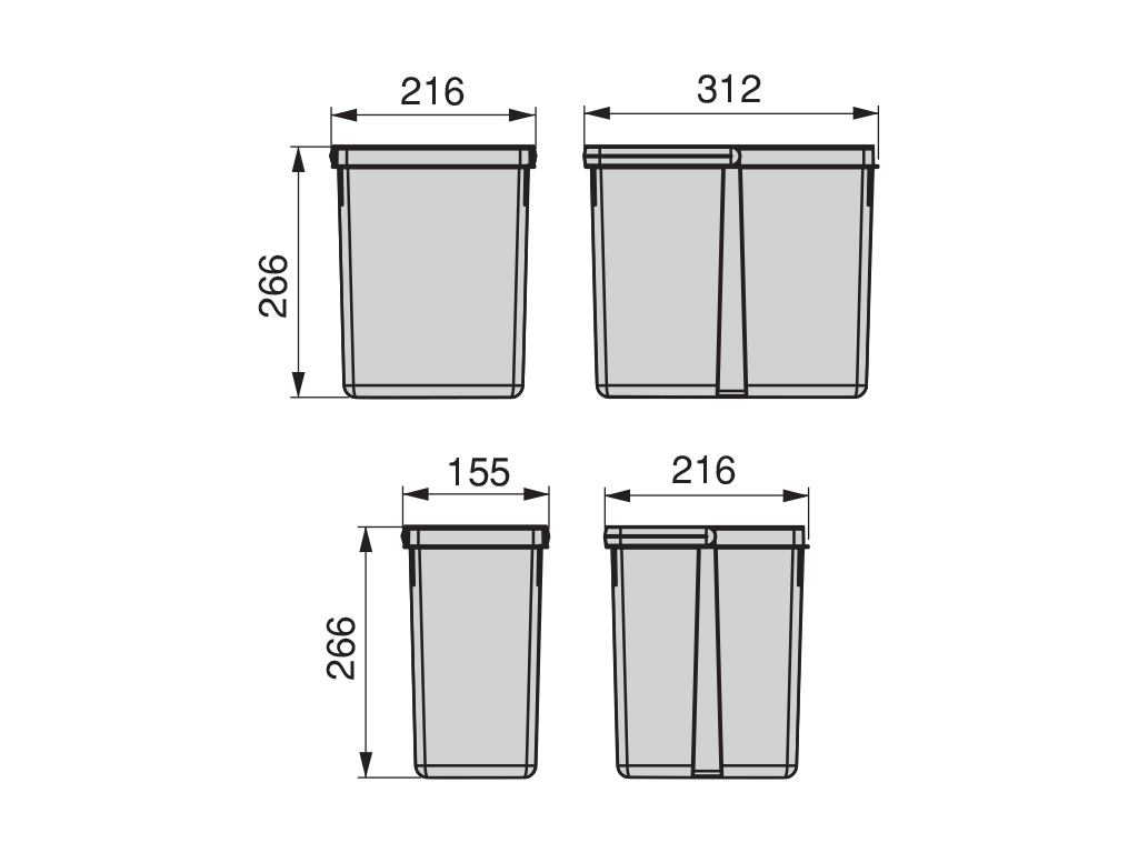 CUBO RECYCLE M1200            3X15L 2X7L 6