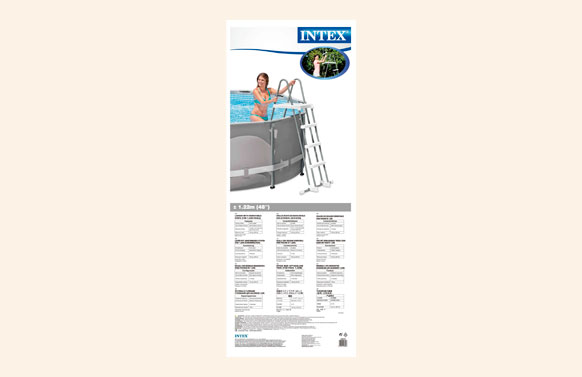 ESCALERA PARA PISCINA DE SEGURIDAD CON PLATAFORMA ALTURA 1,22 M 55058 1