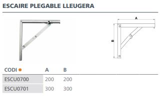 Escuadra plegable ligera cromada 2 posiciones