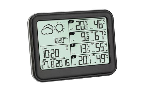 ESTACION METEOROLOGICA INALAMBRICA NEGRA- 3 SENSORES 35,1142,01 1