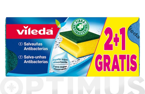 ESTROPAJO FIBRA / SALVAUÑAS (2+1 UDS)  77666 1