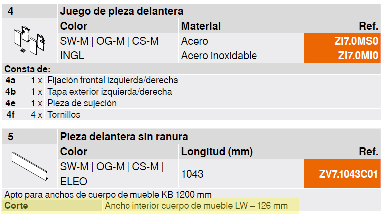 FIJACION C.INT.(M) ZI7.0MS0BL   LEGRABOX 2