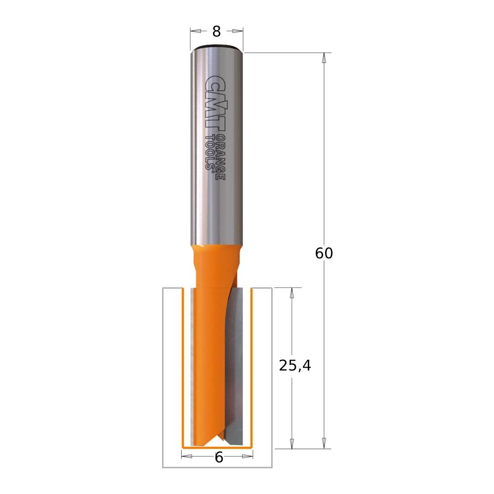 FRESA CMT RECTA HWM S8  6X25    91206011