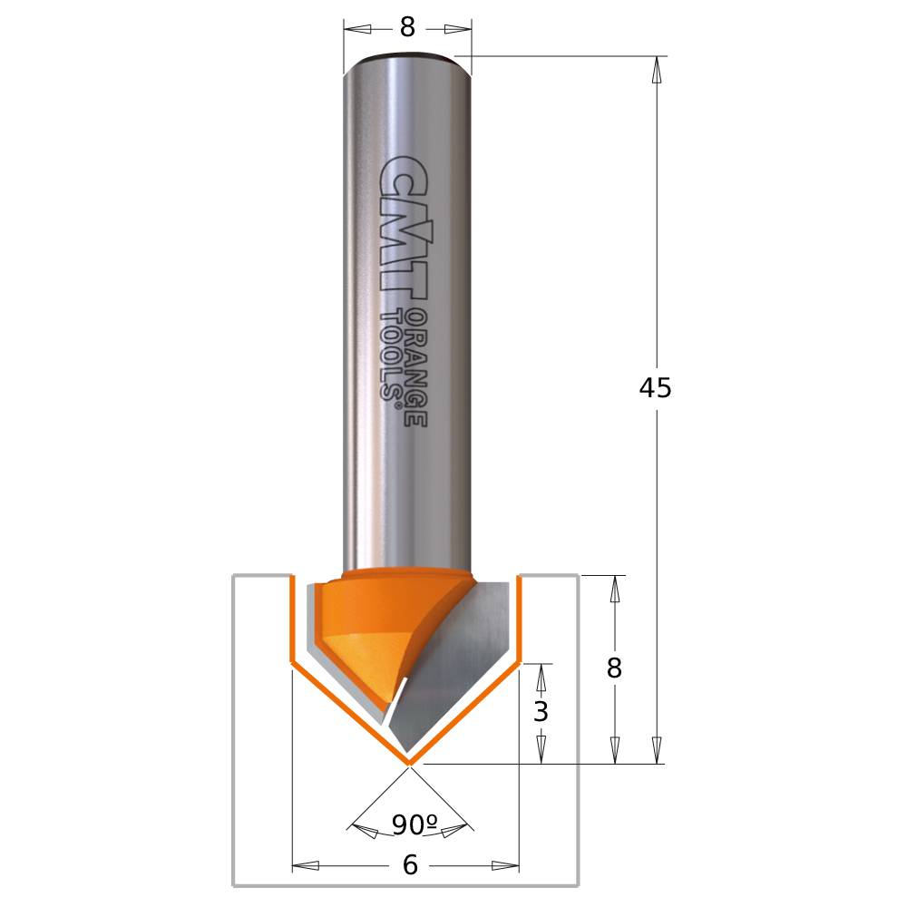 FRESA CMT PARA RANURAS EN V HWM 91506011