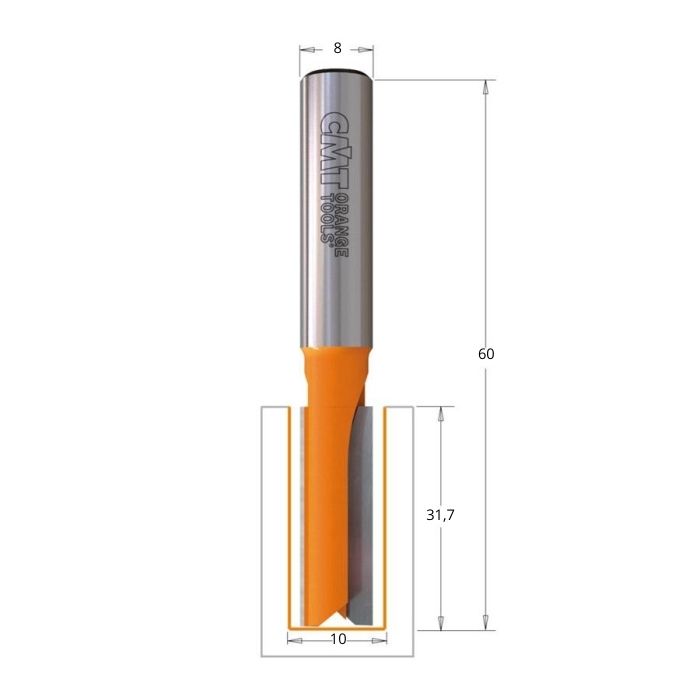 Fresa cmt recta hmm s8 10x32    91210011