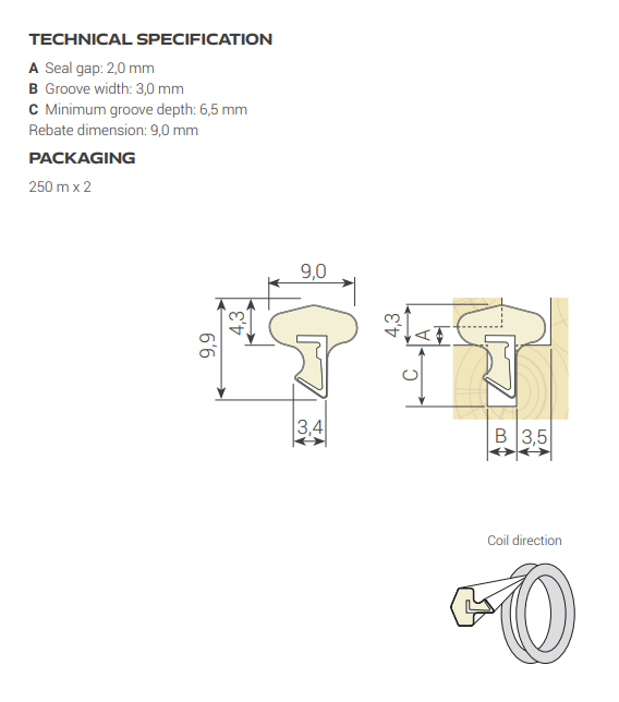 GOMA PROFILEN QL-45   ROBLE (RAL 8003) 3