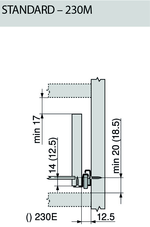 GUIA P/CAJONES BS-230M BLUM MARRON 550 2