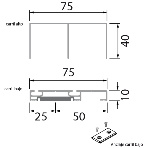 GUIA KIT KG-75-20 (A02) PLATA 2 MTS 2