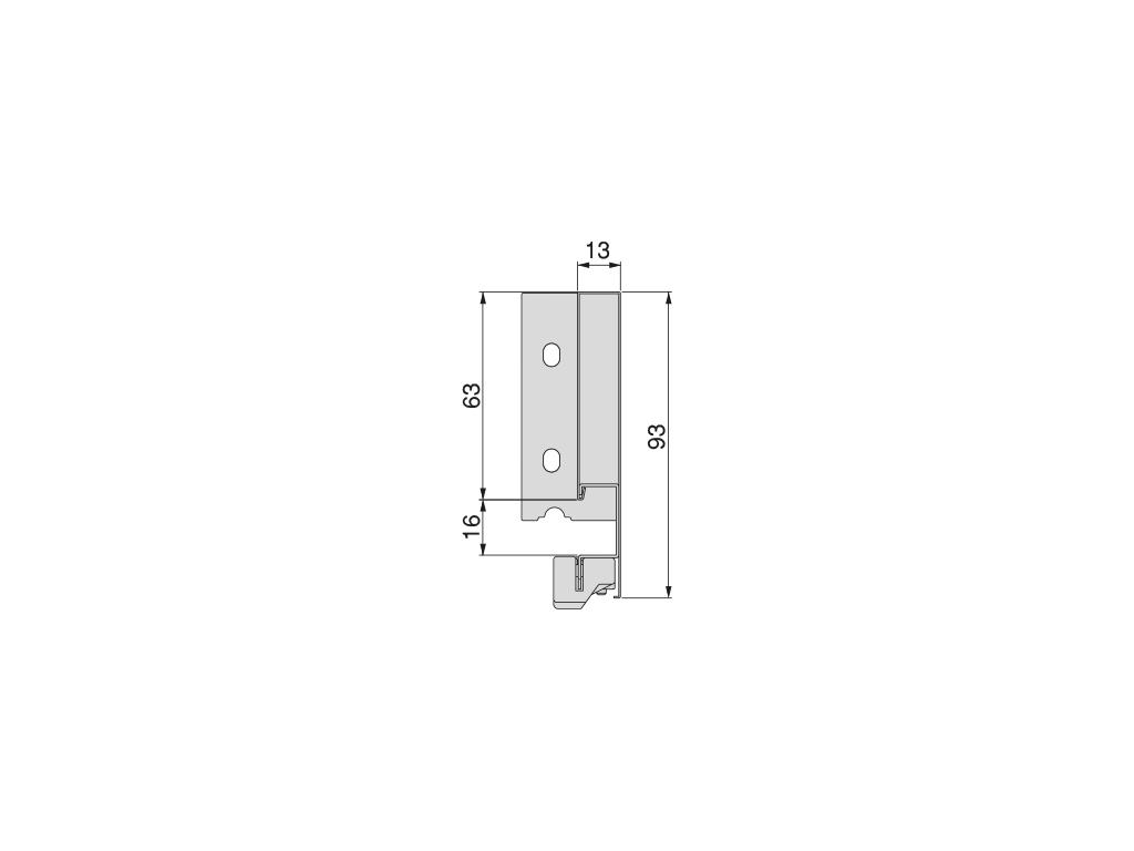 GUIA CAJON VERTEX 3D BL  93 X450 3185112 3