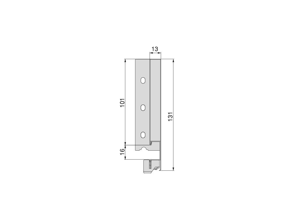 GUIA CAJON VERTEX 3D BL  131x500 3185512 3