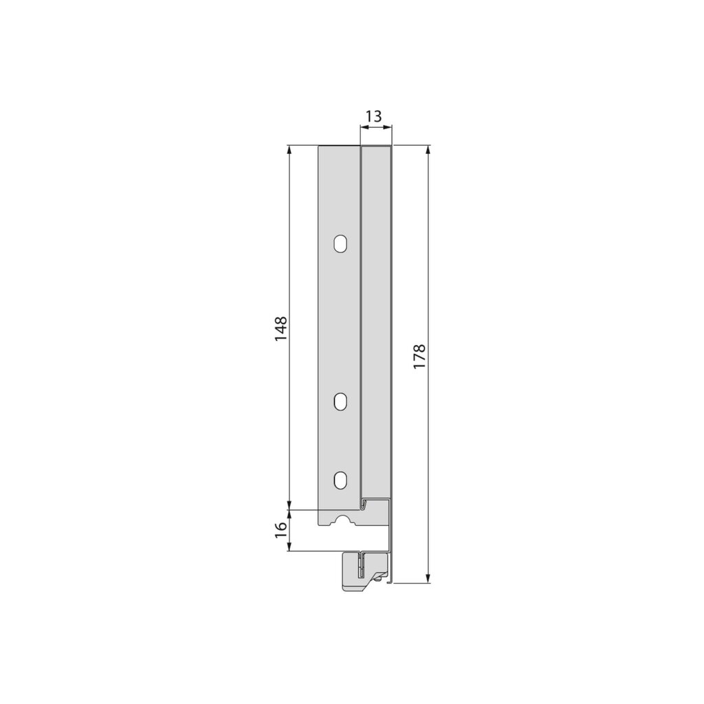 GUIA CAJON VERTEX 3D BL  178x500 3185812 3