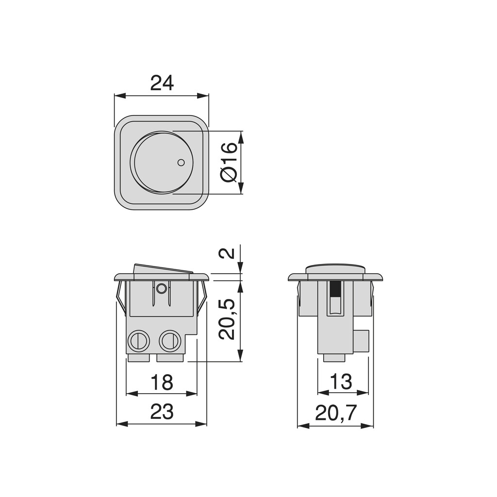 INTERRUPTOR P/EMPOTRAR  9640217 - NEGRO 2