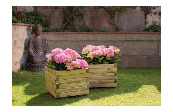 JARDINERA DE MADERA CUADRADA SPIRO + GEOTEXTIL 40 X 40 X 30 CM MARRON OSCURO 2013820 1