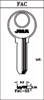 LLAVE SEGURIDAD LATON PUNTFAC-23