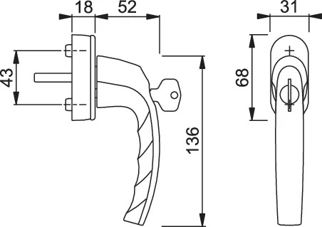 MANILLA PARA CREM. 0530 C/LLAVE F-9 INOX 2