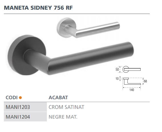 MANIVELA ENDEX SIDNEY 756 RF  NEGRE MAT 3