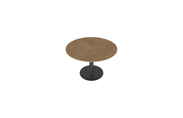 MESA METALICA POLYWOOD NEGRA/MADERA Ø 113 CM 49357 1
