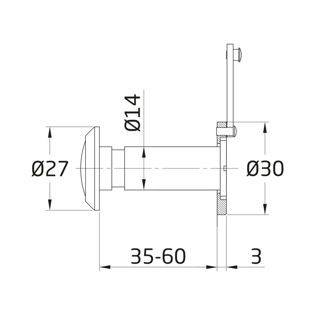 MIRILLA 160º CON TAPA MODELO 3 Ø 14 MM 35-60 CROMO MATE 7178 3