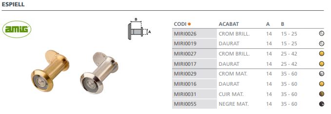 MIRILLA TAPA D14 35 A 60 AMIN.3 NEG.MATE 3