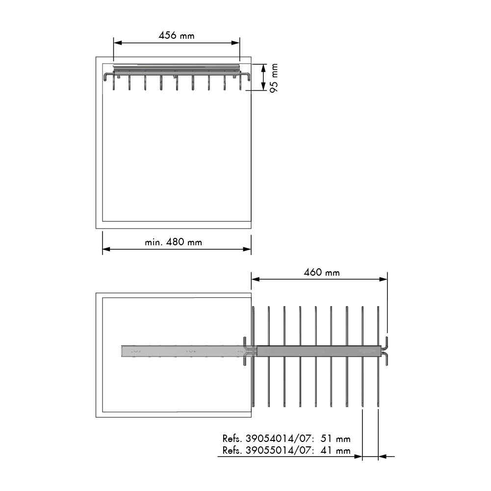 PANTALONERO EXTR.REV.ACERO 39054014 9 U. 2