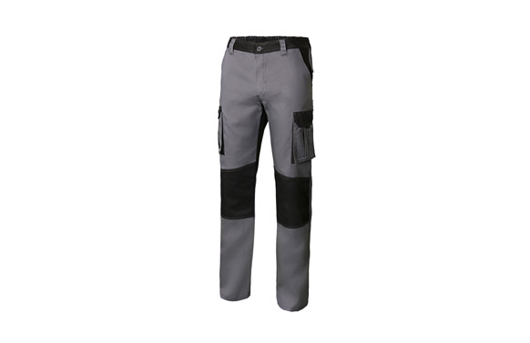 Pantalon poliester / algodon 240 gr solid match gris / negro