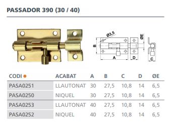 PASADOR 390 40X28MM NIQUELADO 1136 2