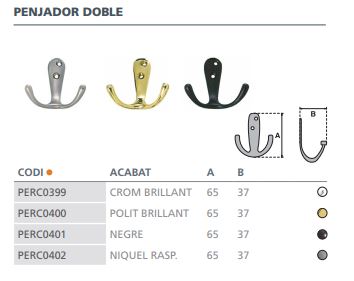 PERCHA DOBLE NIQ. CEPILLADO 4125400 2
