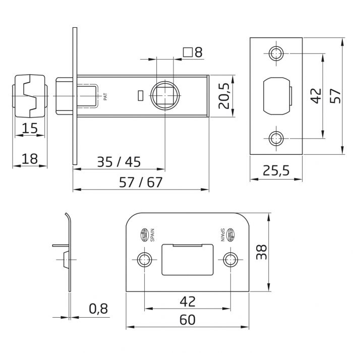 PICAPORTE 6/45-LATONADO 369 2